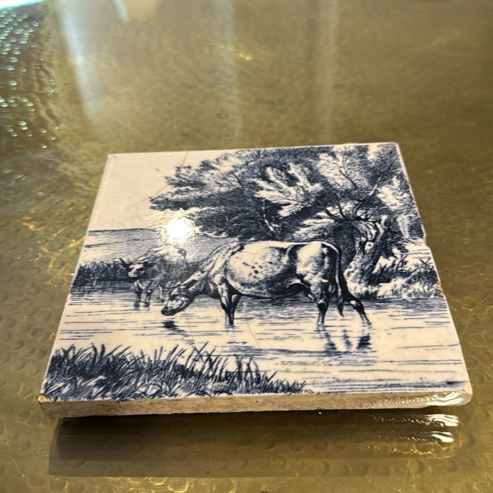 Minton Tile  1879 ~ Minton Tile ~ W. P. Simpson ~ Farm Cows Cattle